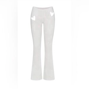 Skims Valentine’s Day 2025 Heart Cut-Out White Flared Pants